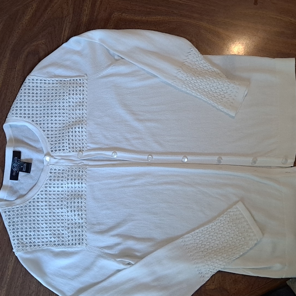 August Silk cream cardigan, modal cotton blend